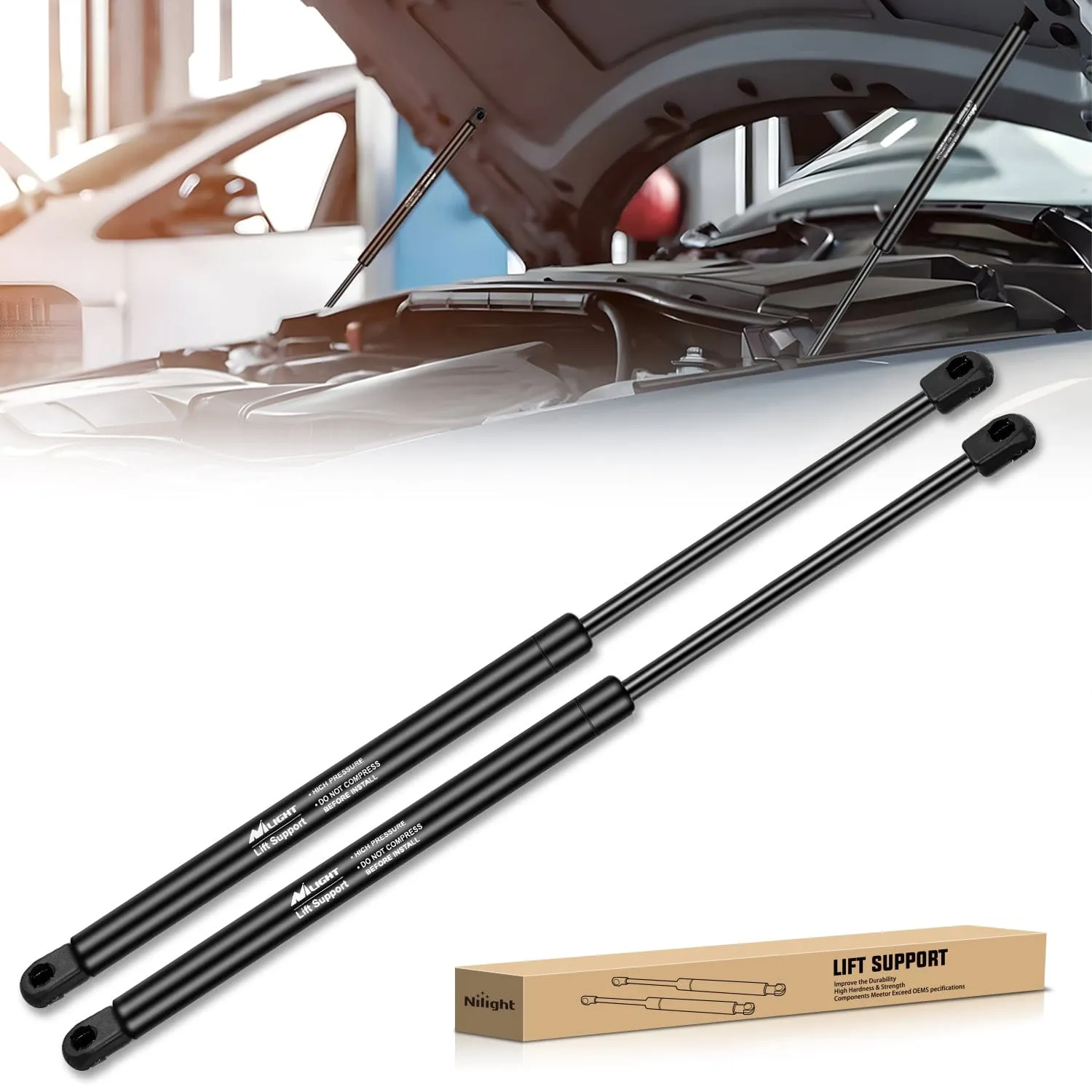 2 PCS Lift Support Struts Replacement for Ford F150 2004-2008 Lincoln Mark LT 2008 Front Hood Gas Springs Shock Rods