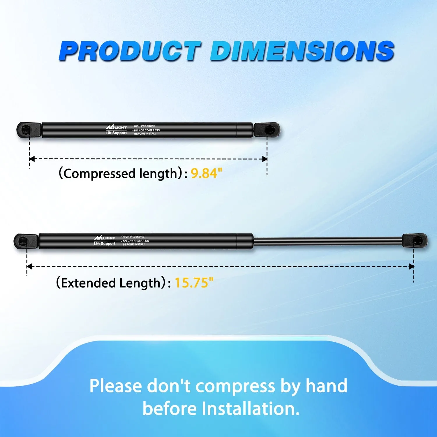 2 PCS Lift Support Struts Replacement for Ford F150 2004-2008 Lincoln Mark LT 2008 Front Hood Gas Springs Shock Rods