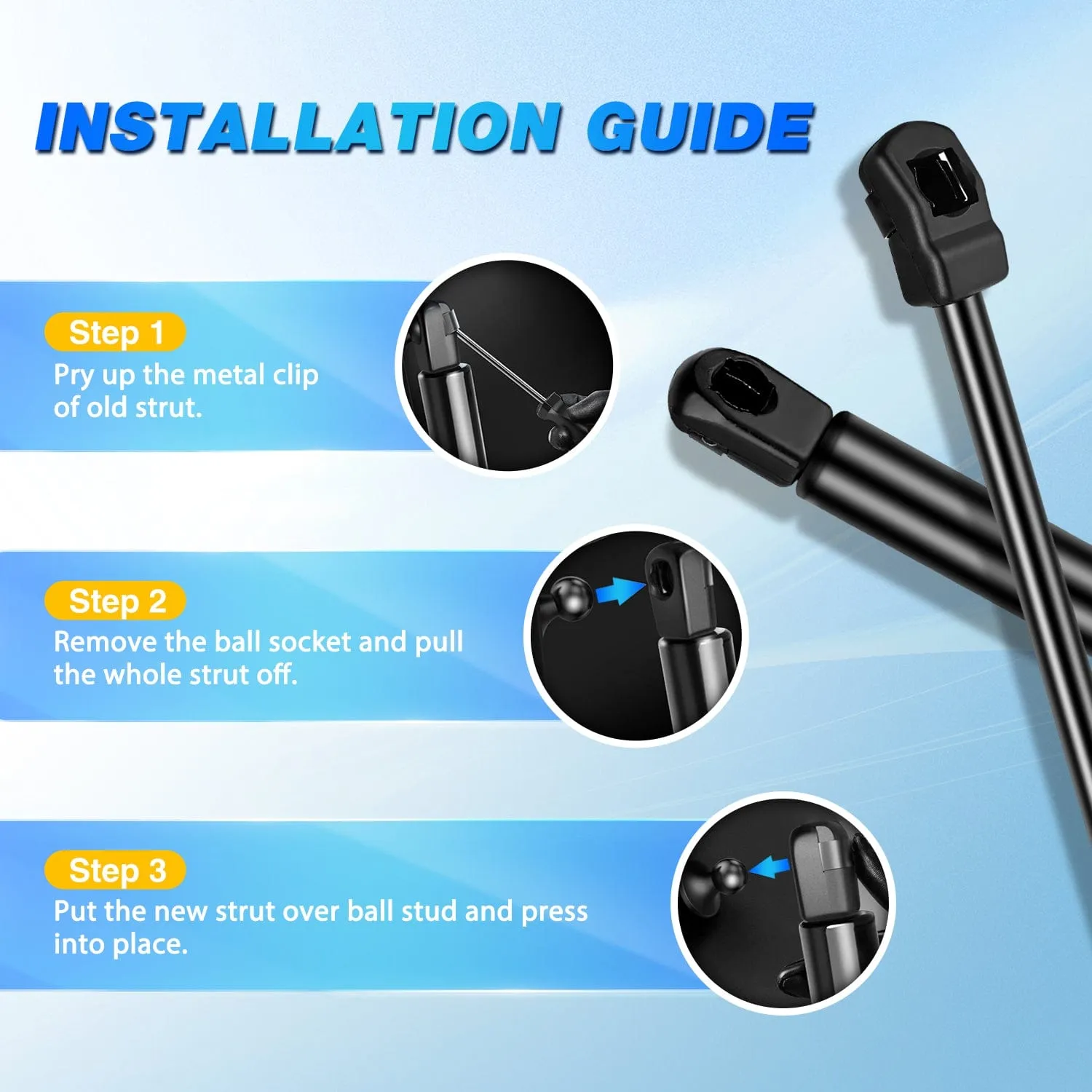 2 PCS Lift Support Struts Replacement for Hyundai Sonata 2011-2014 Front Hood Gas Springs Shock Rods