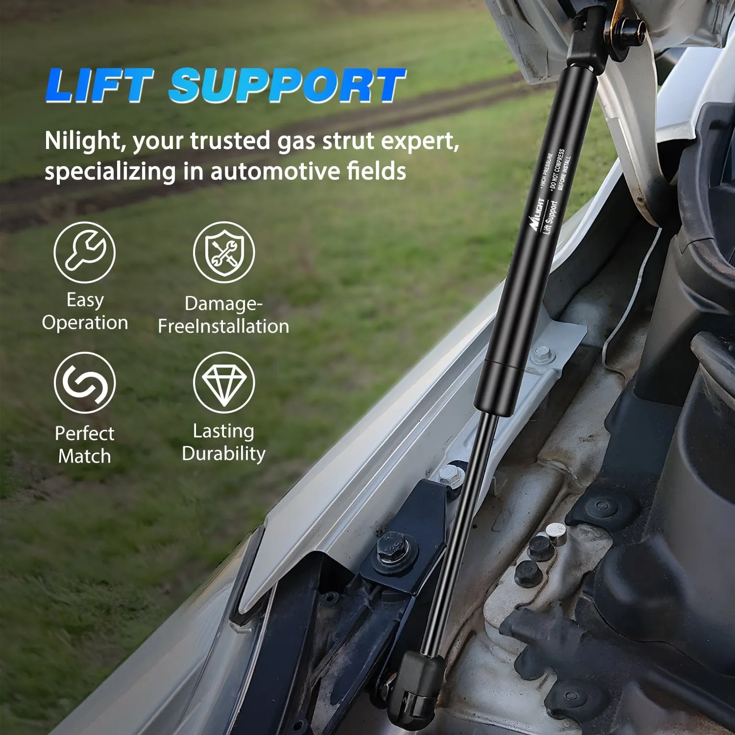 2 PCS Lift Support Struts Replacement for Hyundai Sonata 2011-2014 Front Hood Gas Springs Shock Rods