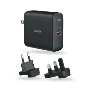 3-in-1 AUKEY Combo 5000mAh Portable Charger Travel Plugs US EU UK