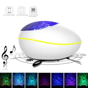 3D Lamp Ocean Wave Light Projector Lamp Remote Controller with Music Player Timing Atmosphere LED Night Light for Kids
