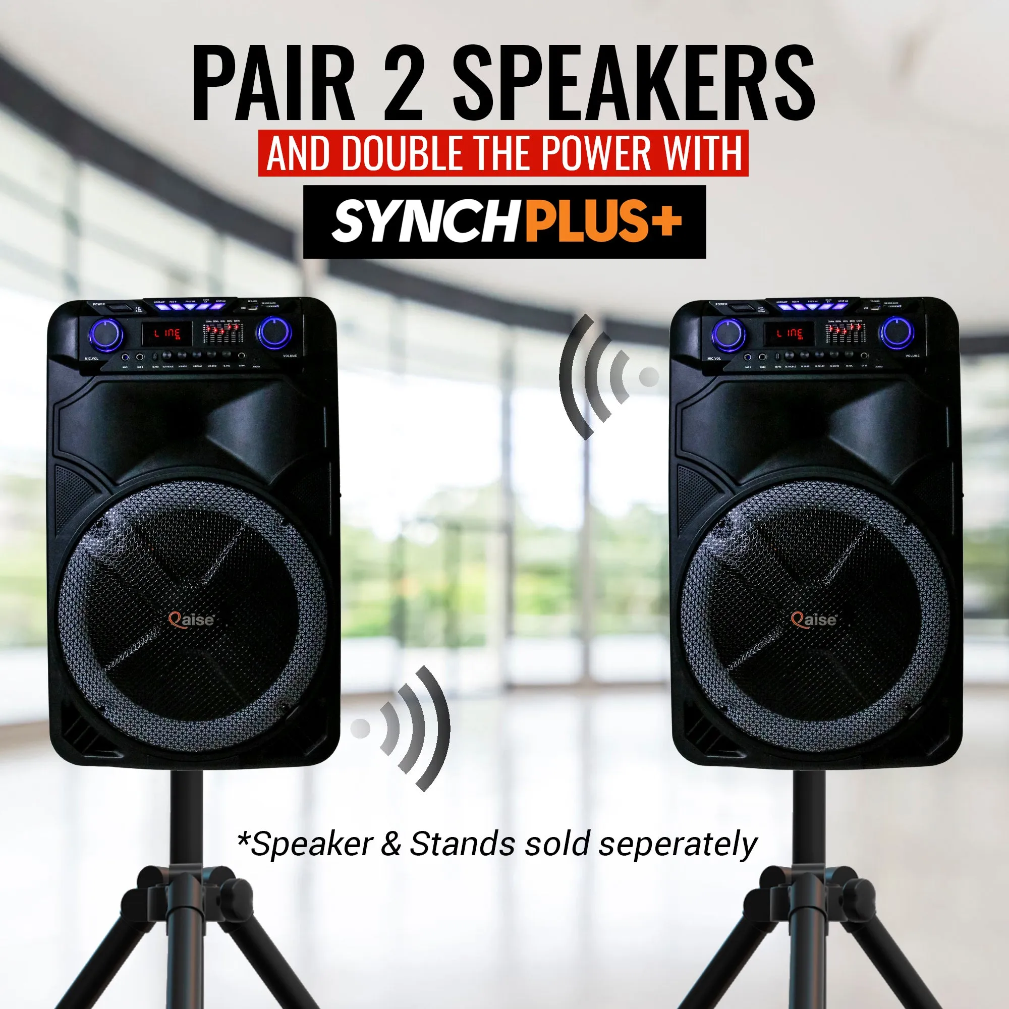 4500 Watts Peak Power 15” Portable Bluetooth Party Boombox and Karaoke Machine by Qaise. Includes Light Show, Wireless Microphone, FM Radio
