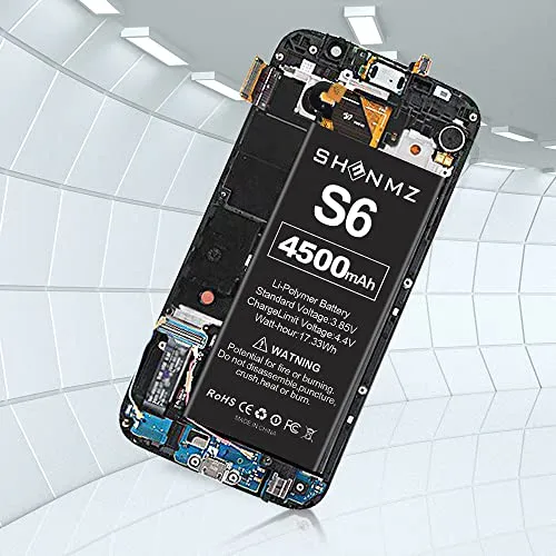 4500mAh Galaxy S6 Battery Replacement Kit, SHENMZ Internal Li-Polymer Replacement EB-BG920ABE Battery for Samsung Galaxy S6 G920V G920A G920T G920P