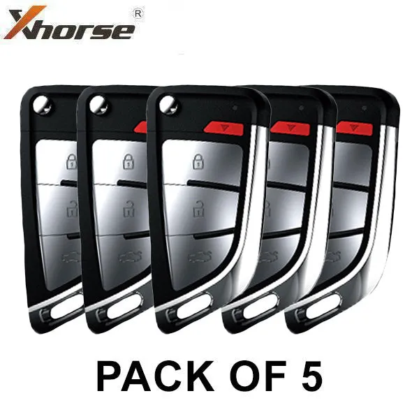 5 x Xhorse - Knife Style / 4-Button Universal Remote Flip / Smart Key for VVDI Key Tool (Pack of 5)