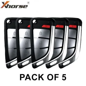 5 x Xhorse - Knife Style / 4-Button Universal Remote Flip / Smart Key for VVDI Key Tool (Pack of 5)