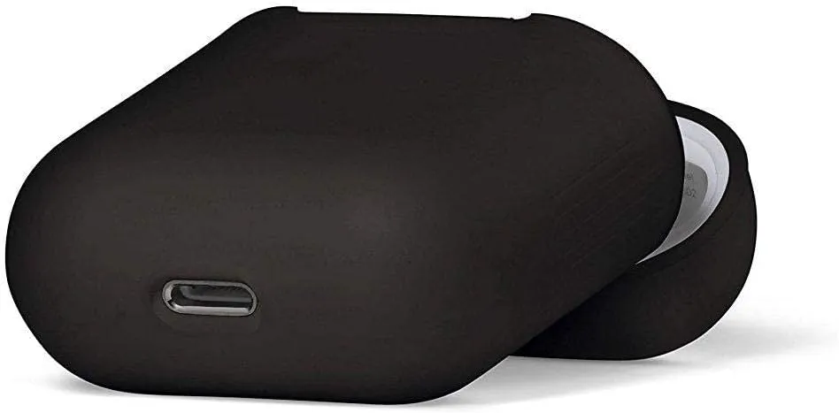 Airpods case protective silicone cover and skin for apple airpods charging case - black