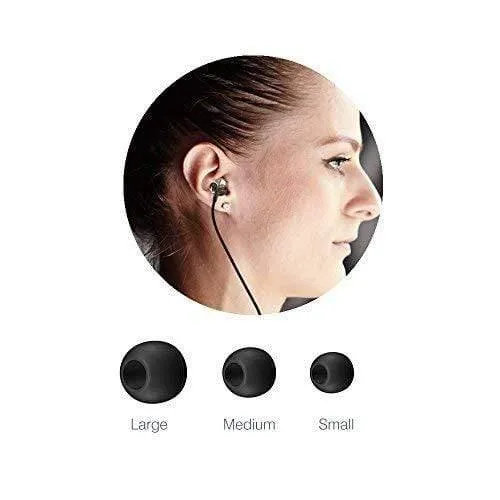 Amkette Ergo Fit E7 in- Ear Earphones Designed for Comfort with Mic and Remote Control (Black)