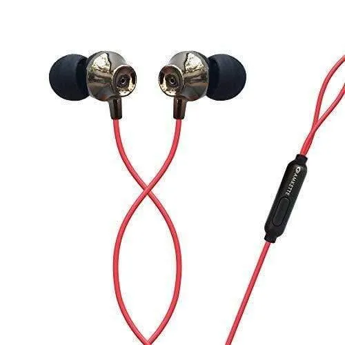 Amkette Ergo Fit E7 in- Ear Earphones Designed for Comfort with Mic and Remote Control (Black)