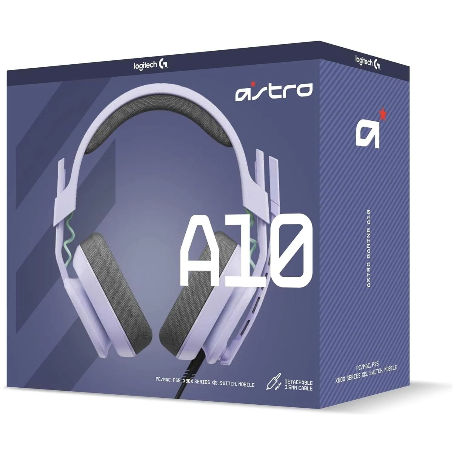 ASTRO A10 Gaming Headset Gen 2 Wired Headset, Over-ear Gaming Headphones, Lightweight, Flip-to-mute microphone, 32 mm drivers, For Xbox Series X|S, Xbox One, PS5, PS4, Nintendo Switch, PC - Lilac