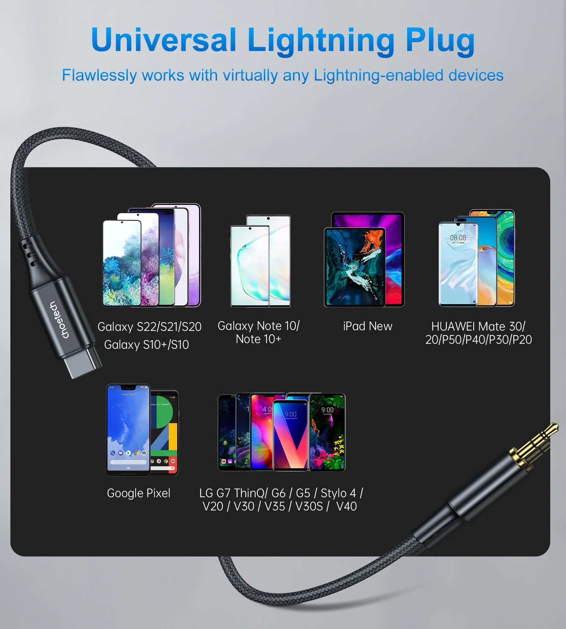 AUX006 Choetech Type-C to 3.5mm Audio Cable
