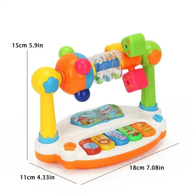 Baby Rotating Music Piano Keyboard with Light & Sound