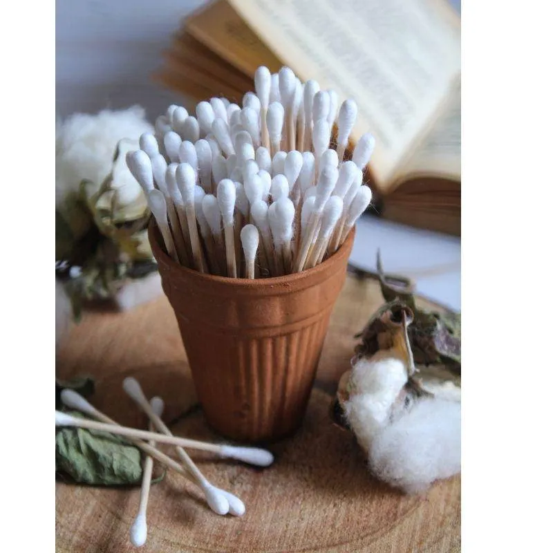 Bamboo Earbuds - 160 bamboo sticks & 320 cotton swabs - Pack of 2