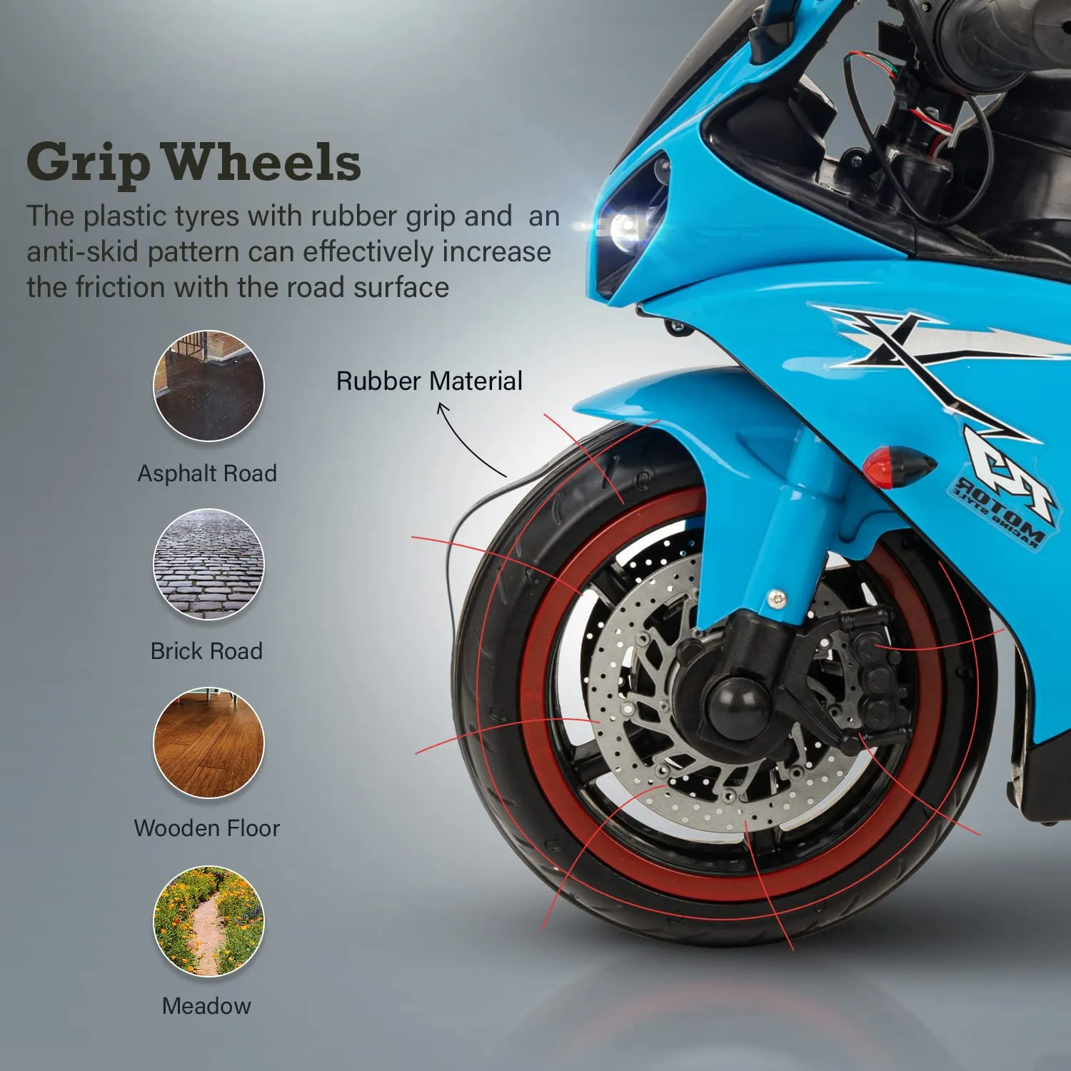 Baybee R7 Kids Battery Operated Bike for Kids with Light & Music
