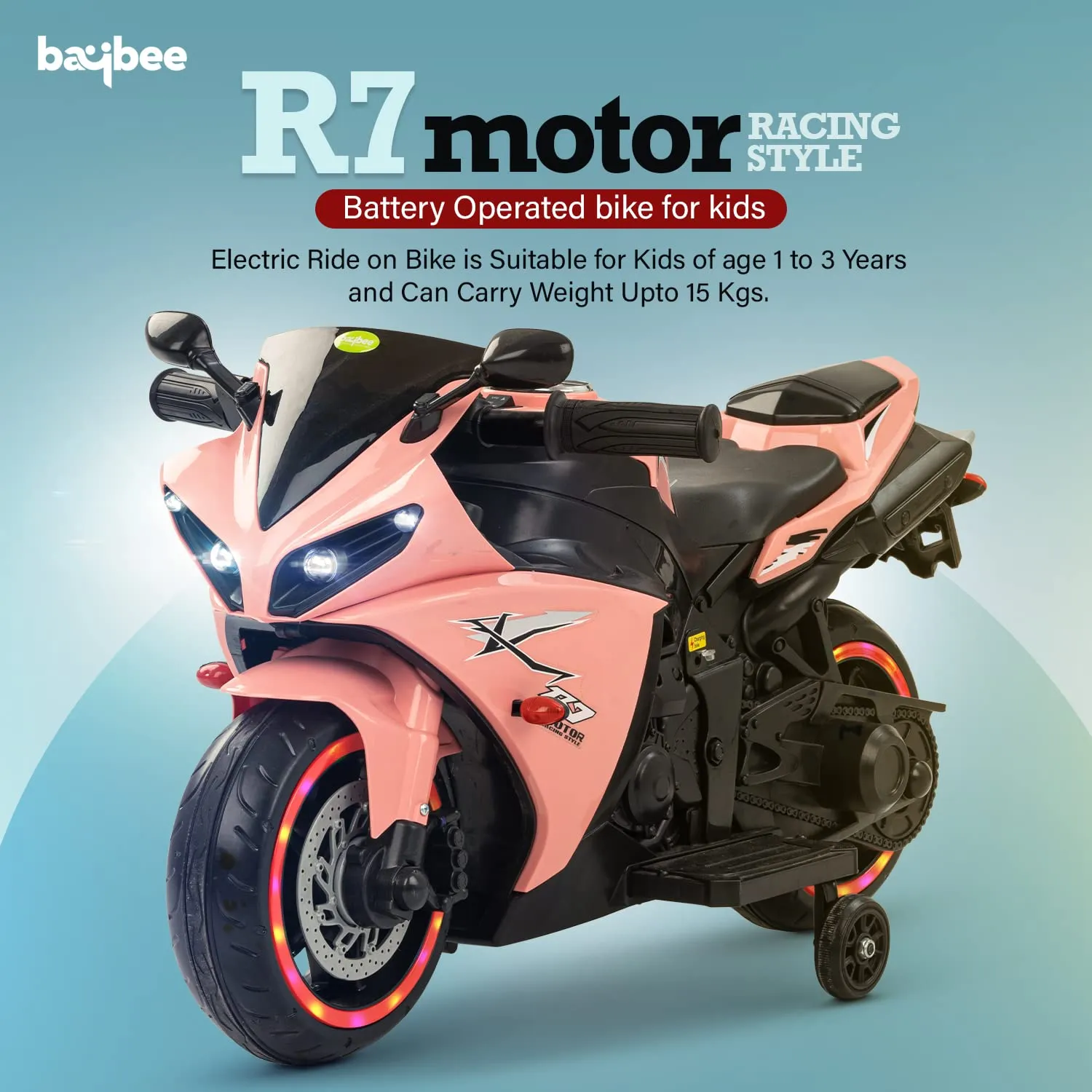 Baybee R7 Kids Battery Operated Bike for Kids with Light & Music