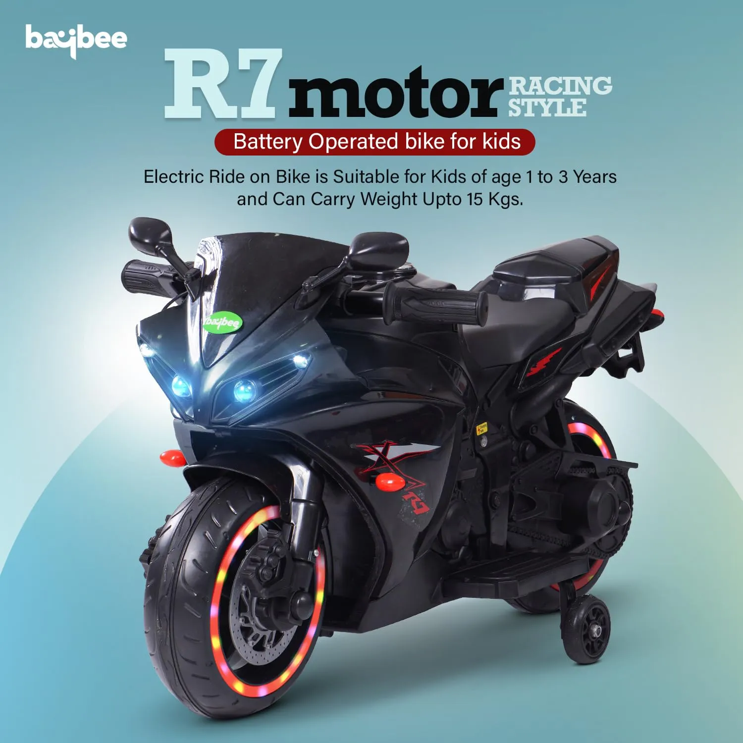 Baybee R7 Kids Battery Operated Bike for Kids with Light & Music