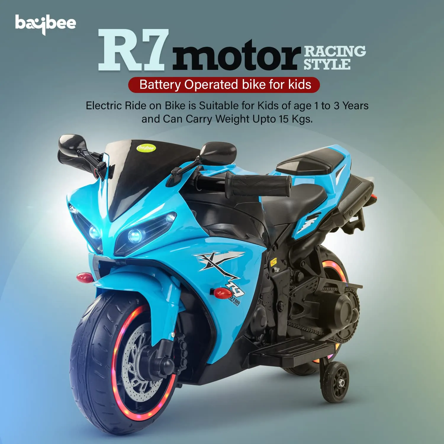 Baybee R7 Kids Battery Operated Bike for Kids with Light & Music