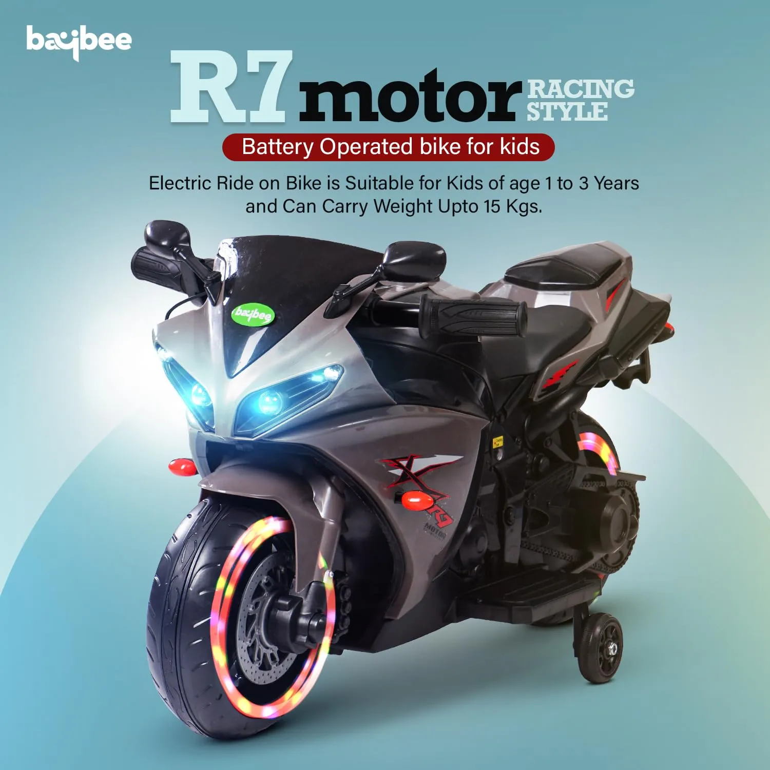 Baybee R7 Kids Battery Operated Bike for Kids with Light & Music