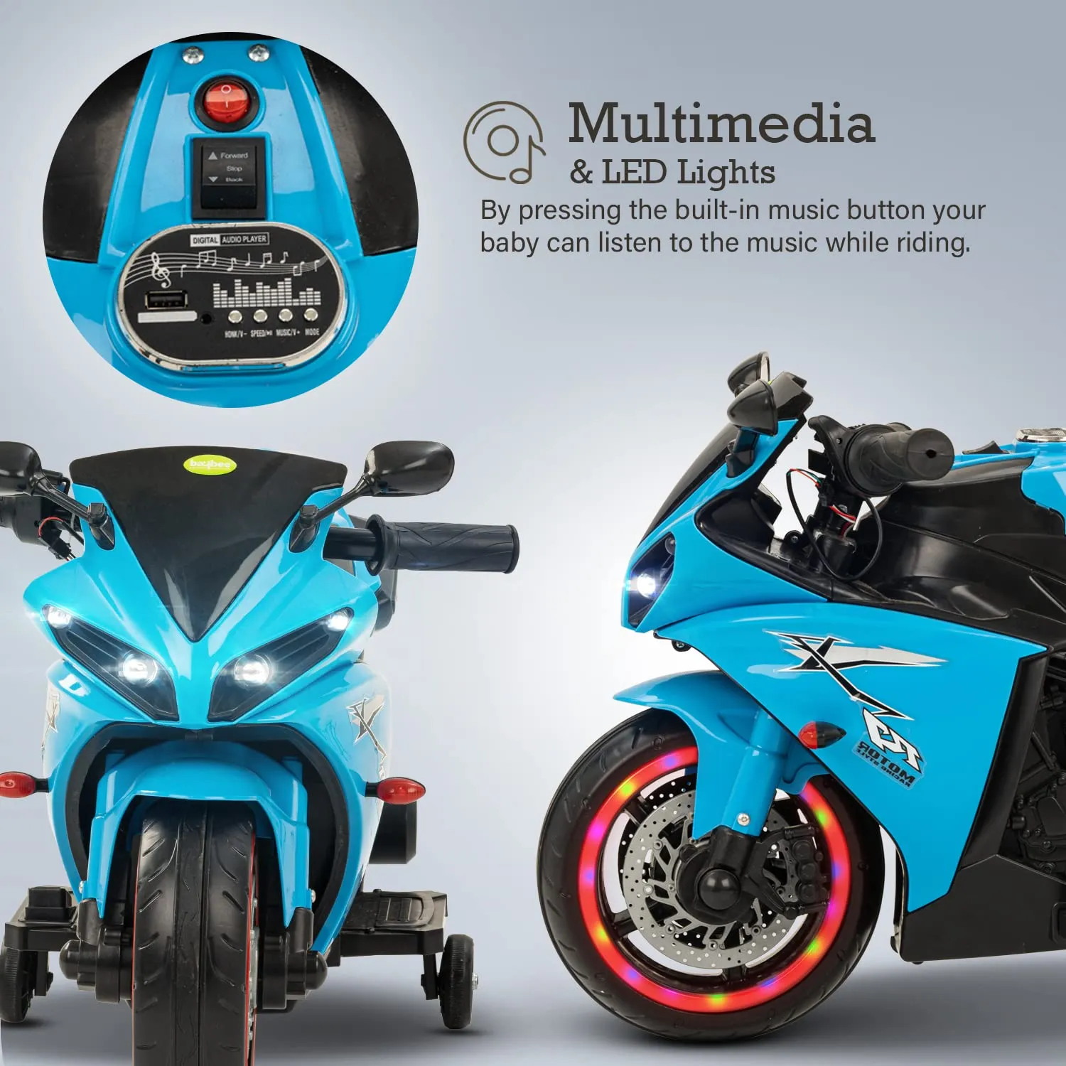 Baybee R7 Kids Battery Operated Bike for Kids with Light & Music