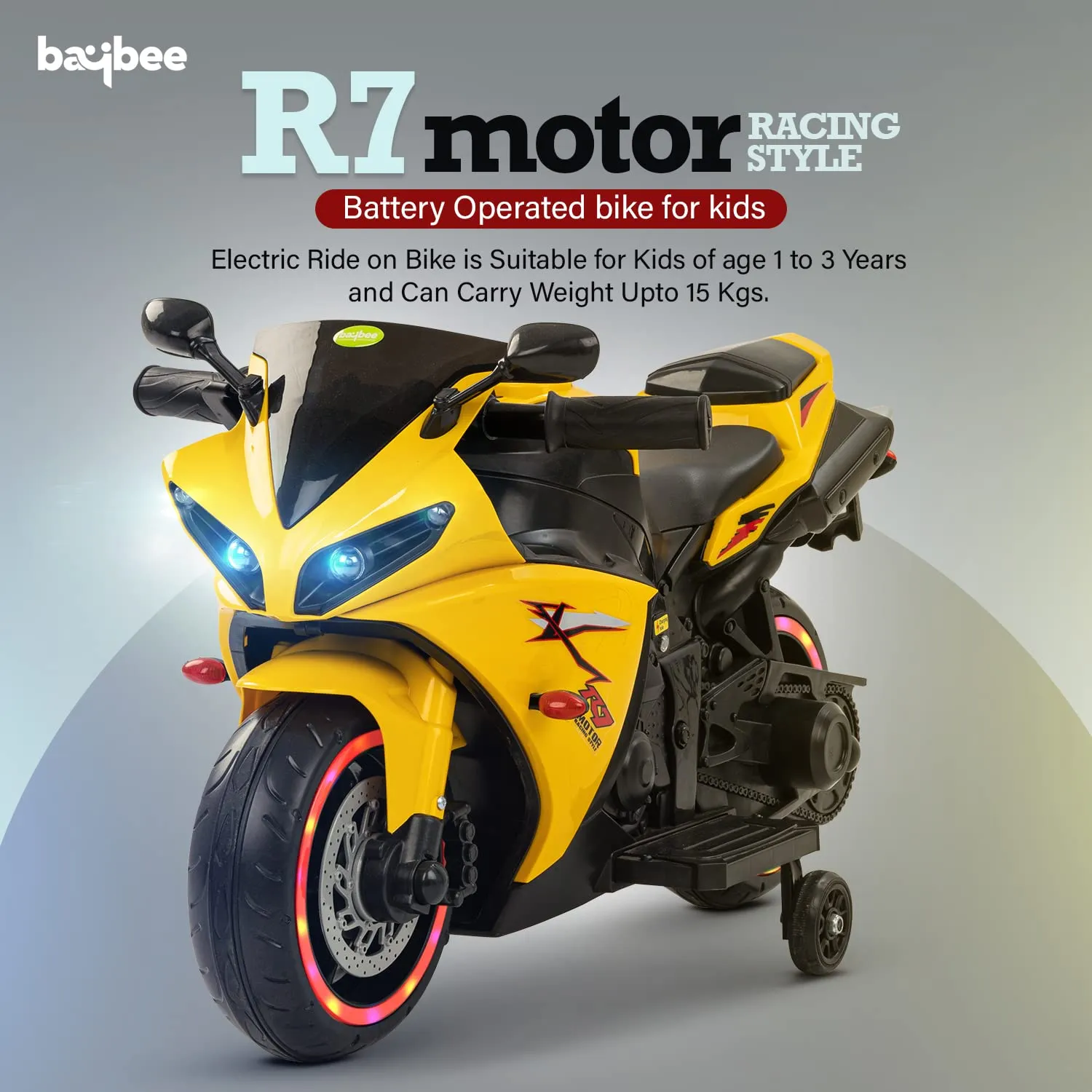 Baybee R7 Kids Battery Operated Bike for Kids with Light & Music