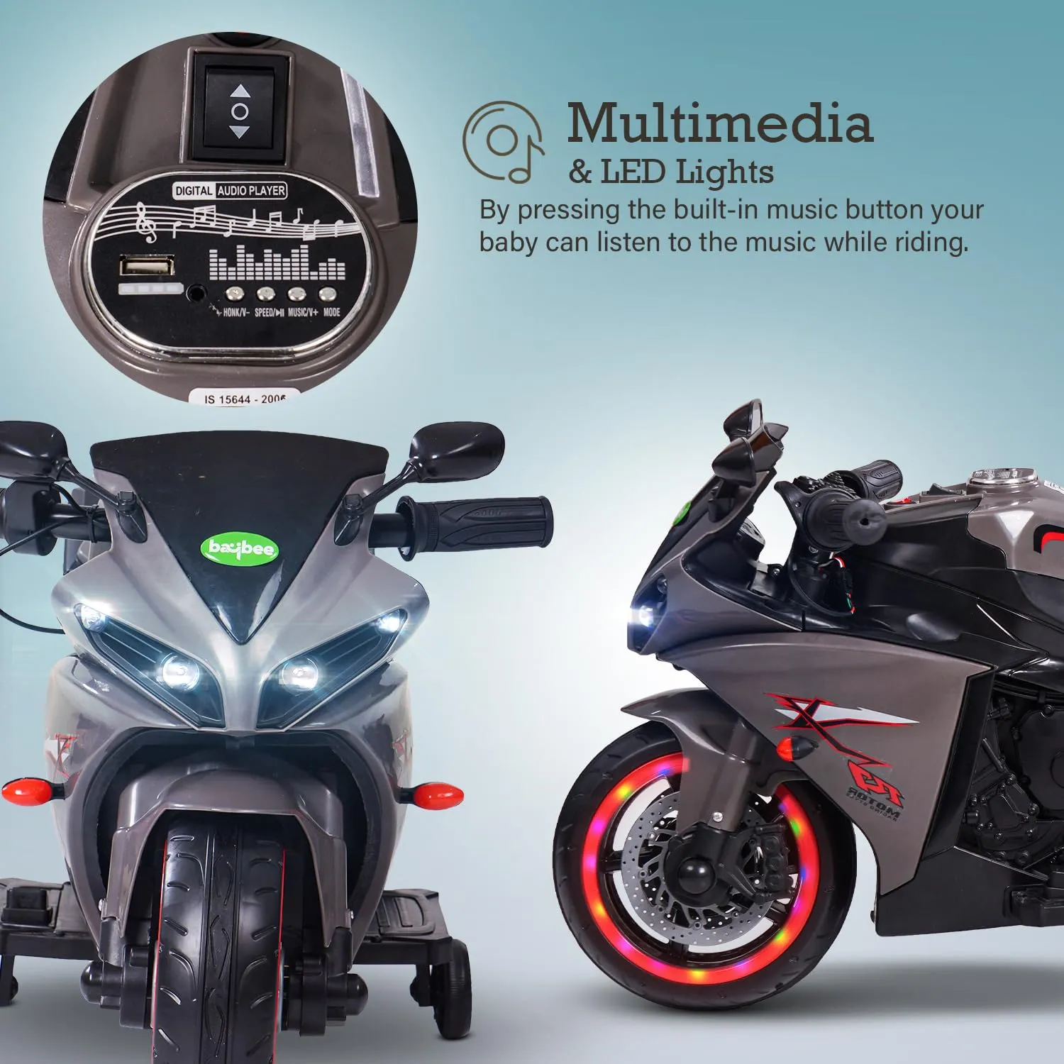 Baybee R7 Kids Battery Operated Bike for Kids with Light & Music