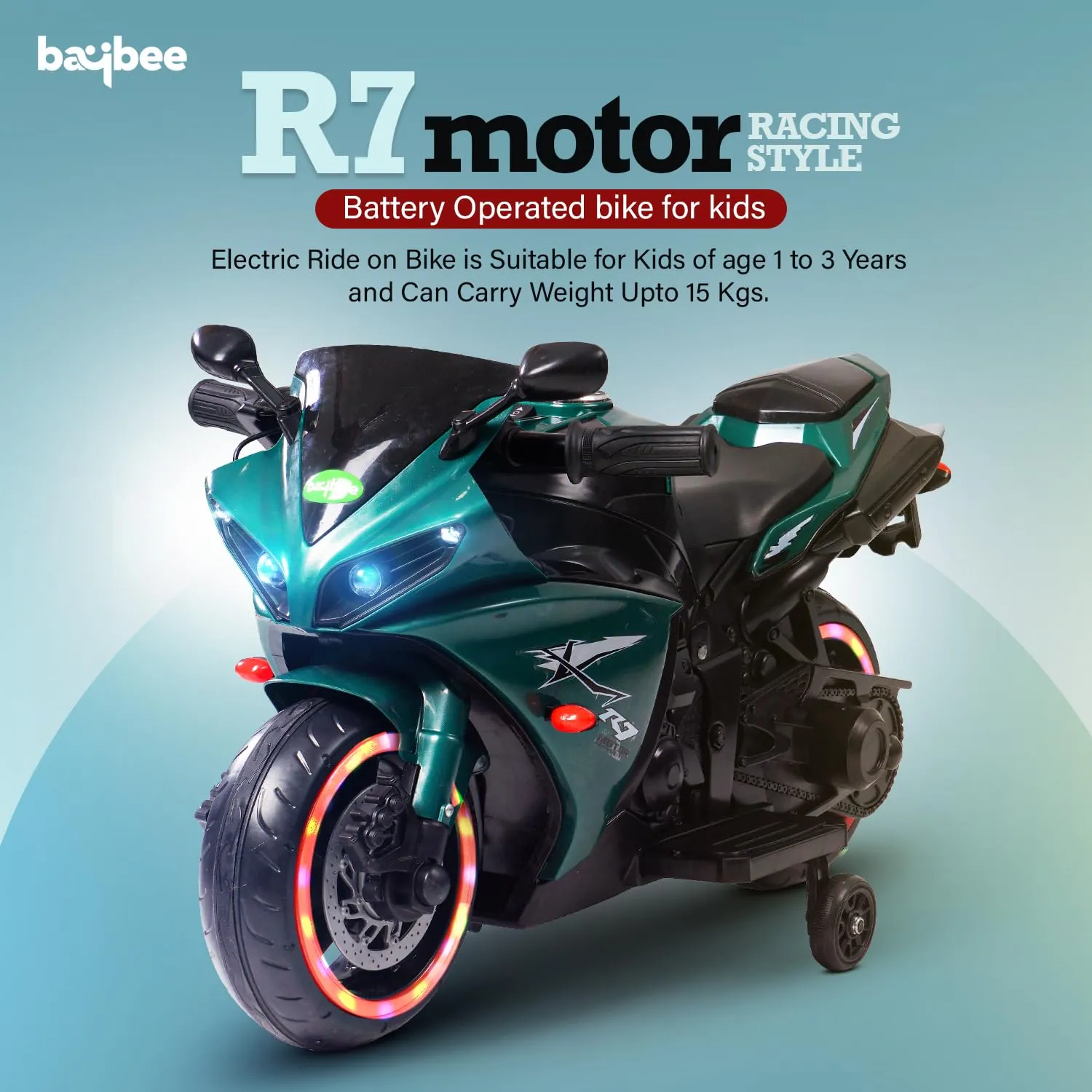 Baybee R7 Kids Battery Operated Bike for Kids with Light & Music