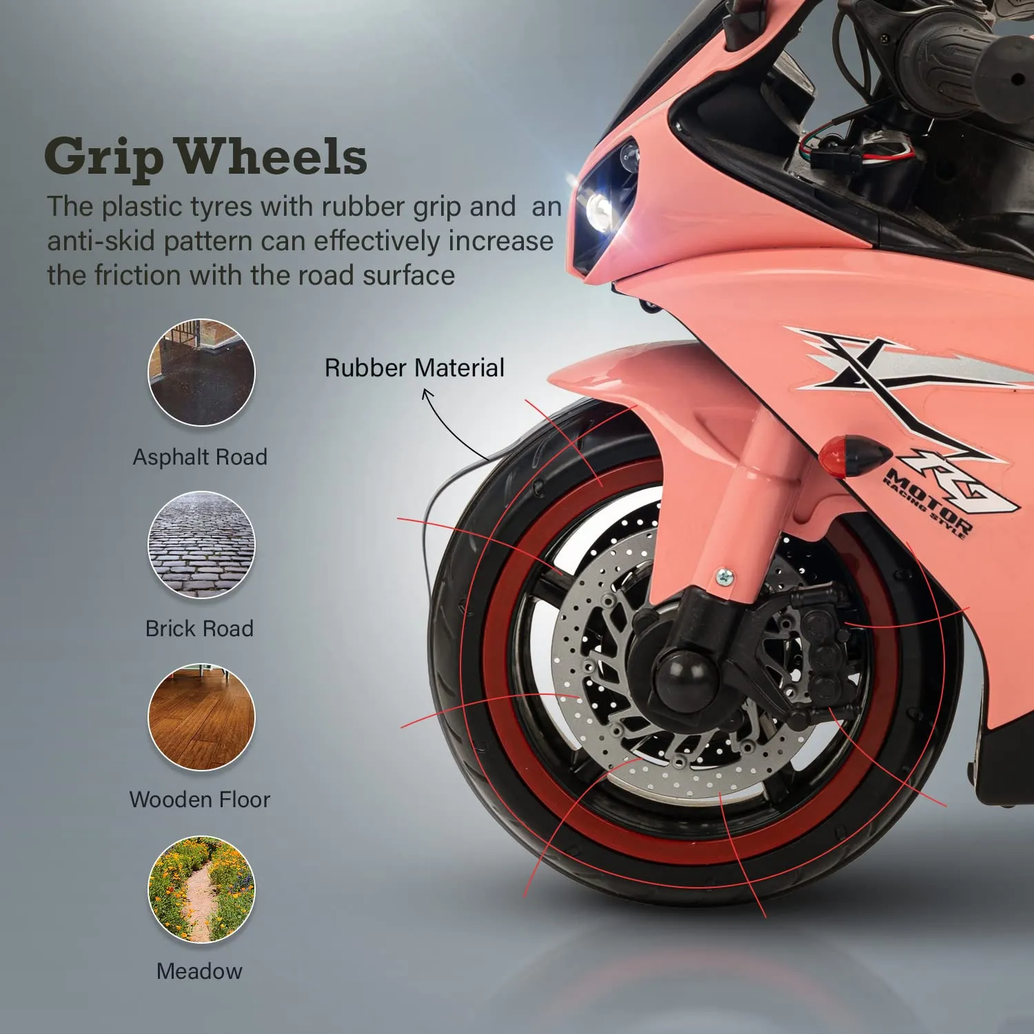 Baybee R7 Kids Battery Operated Bike for Kids with Light & Music