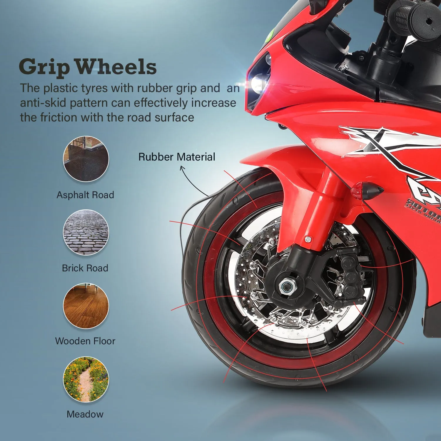 Baybee R7 Kids Battery Operated Bike for Kids with Light & Music