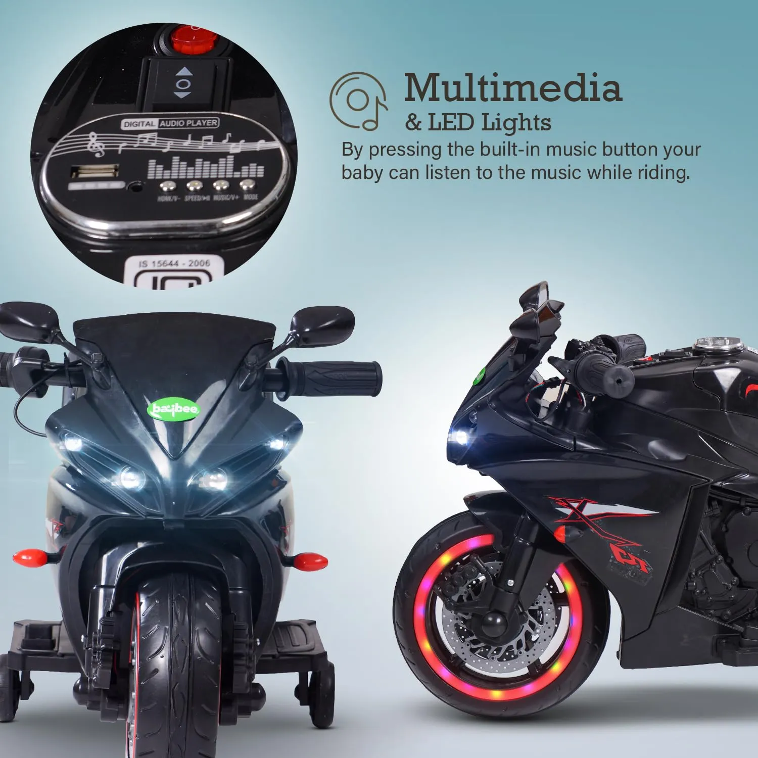 Baybee R7 Kids Battery Operated Bike for Kids with Light & Music
