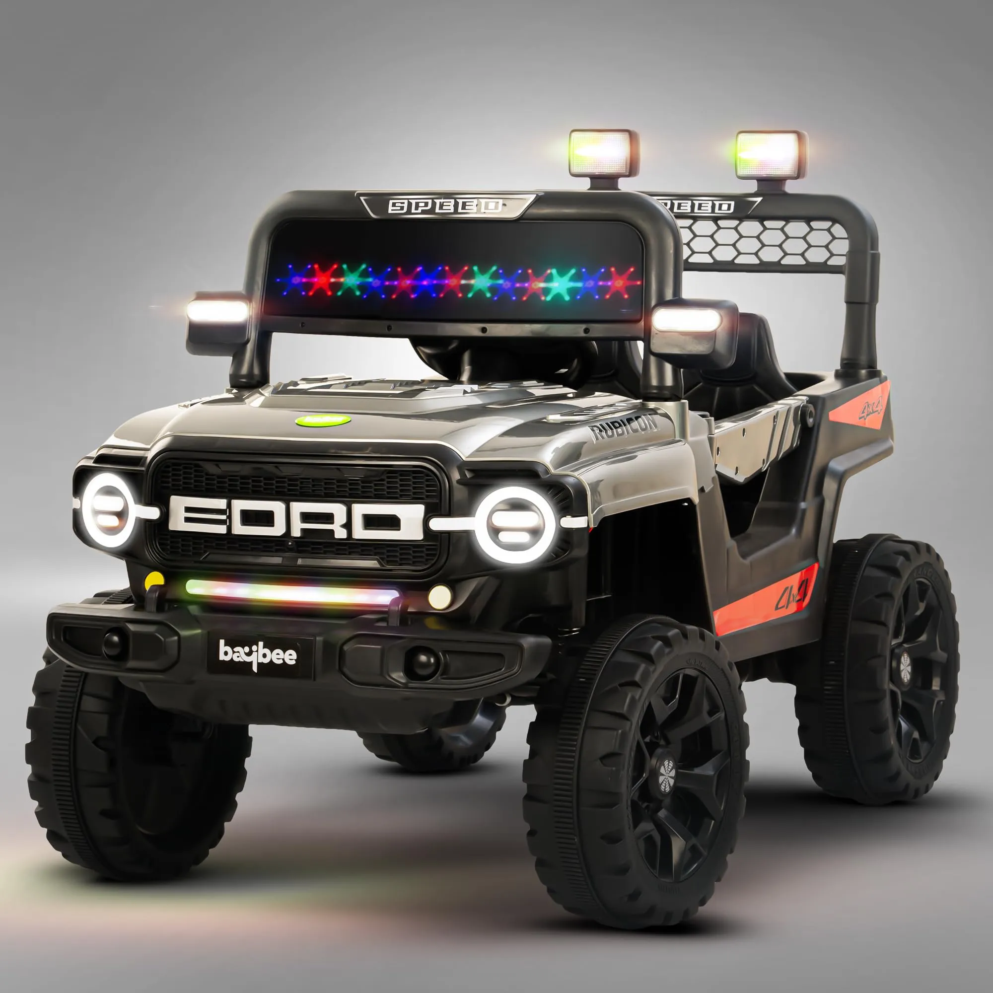 Baybee Rubicon Battery Operated Jeep for Kids, Ride on Baby Car with Music & Light - 2 to 6 Years