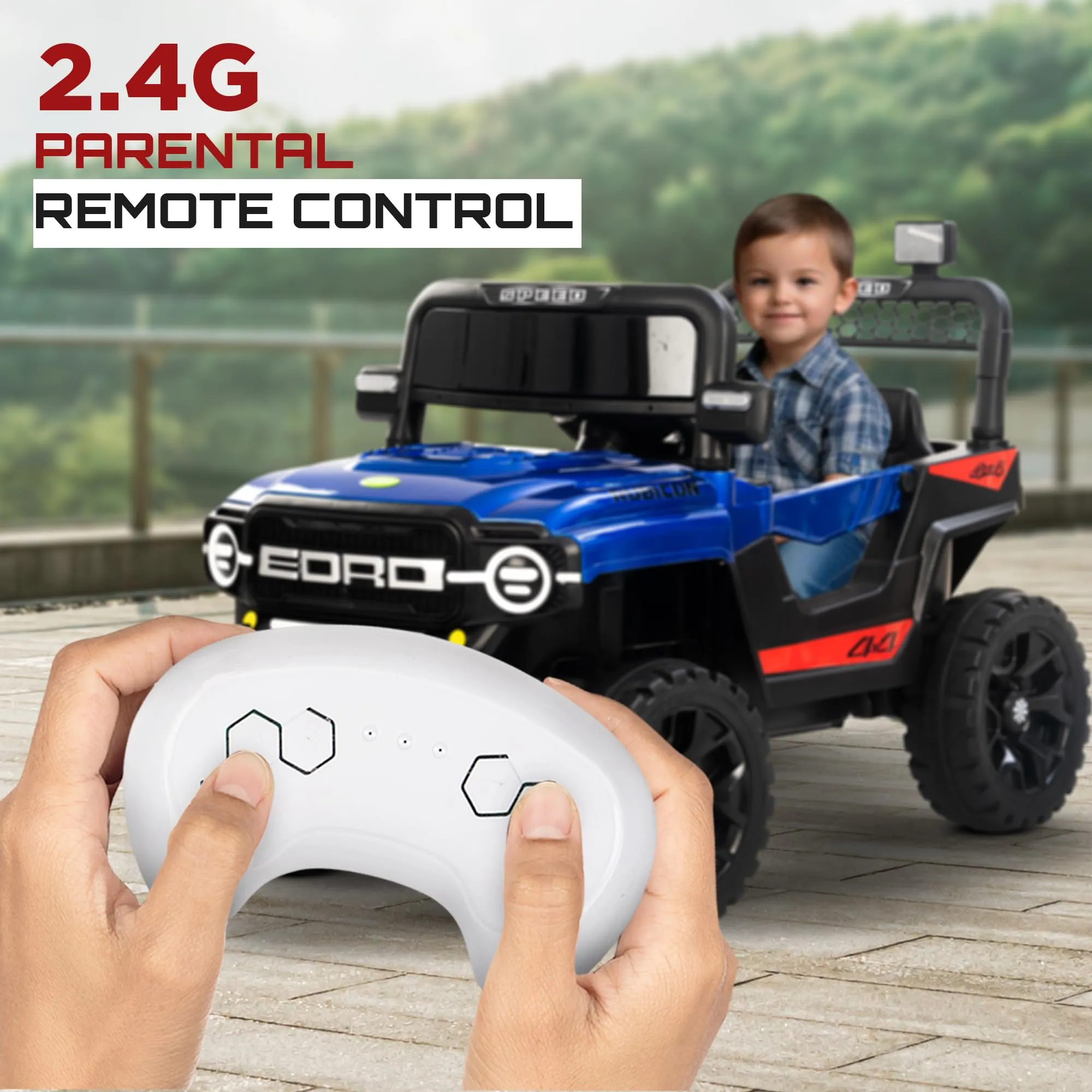 Baybee Rubicon Battery Operated Jeep for Kids, Ride on Baby Car with Music & Light - 2 to 6 Years