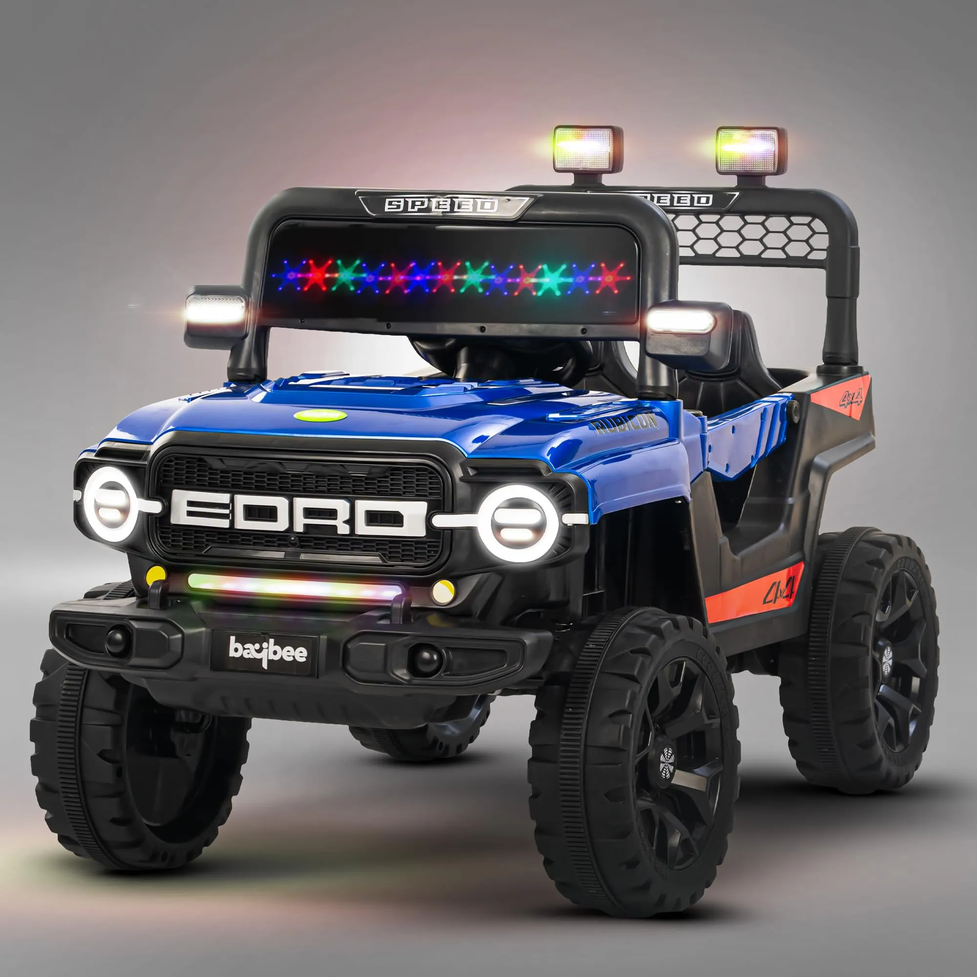 Baybee Rubicon Battery Operated Jeep for Kids, Ride on Baby Car with Music & Light - 2 to 6 Years