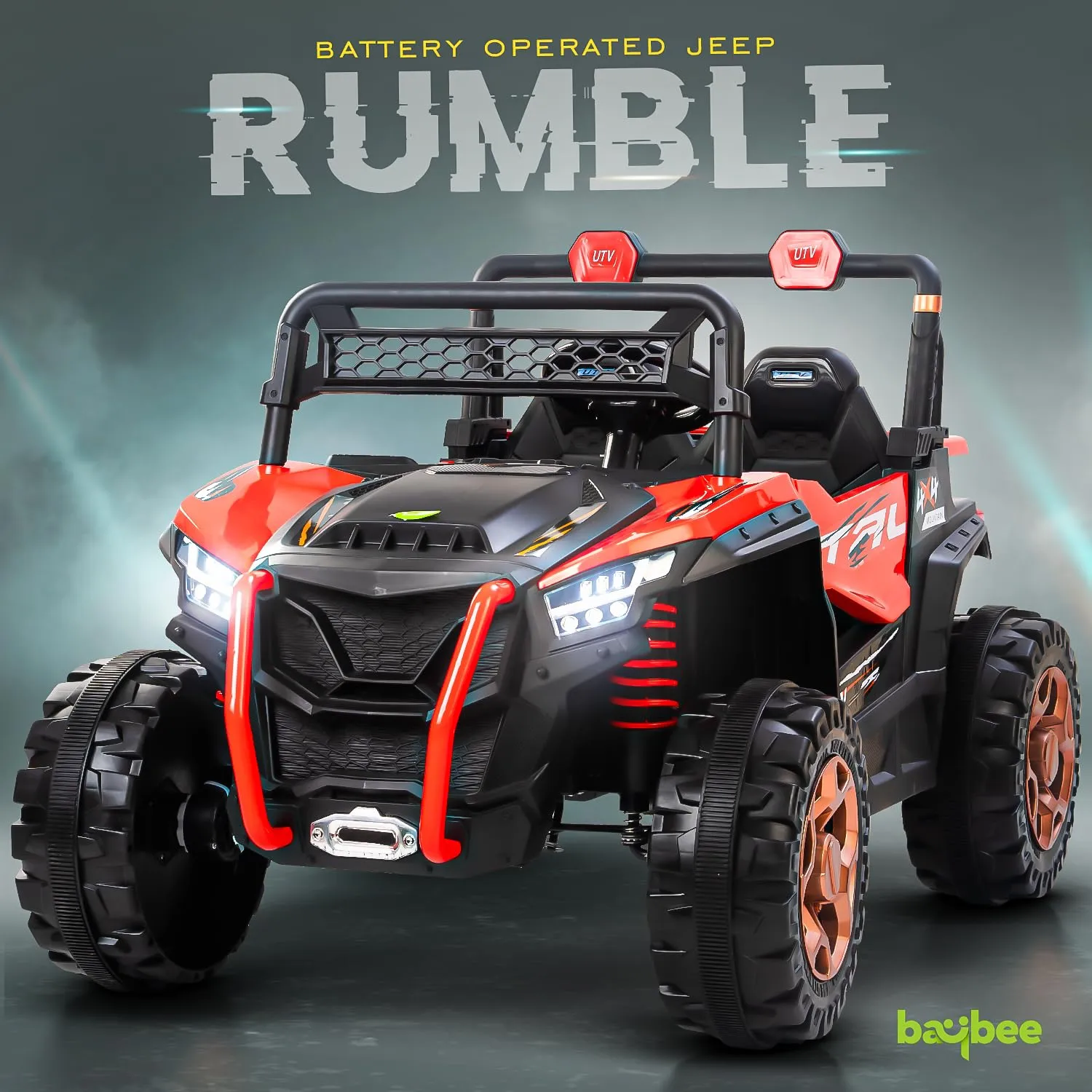 Baybee Rumble Rechargeable Battery Operated Jeep for Kids | with Light & Music | Kids to Drive 3 to 8 Years Boy Girl