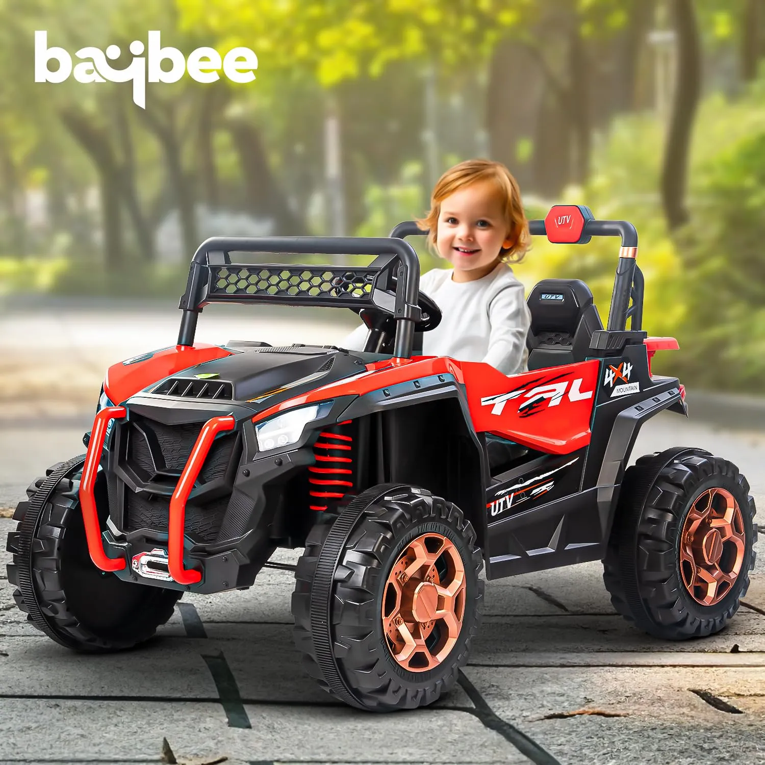 Baybee Rumble Rechargeable Battery Operated Jeep for Kids | with Light & Music | Kids to Drive 3 to 8 Years Boy Girl