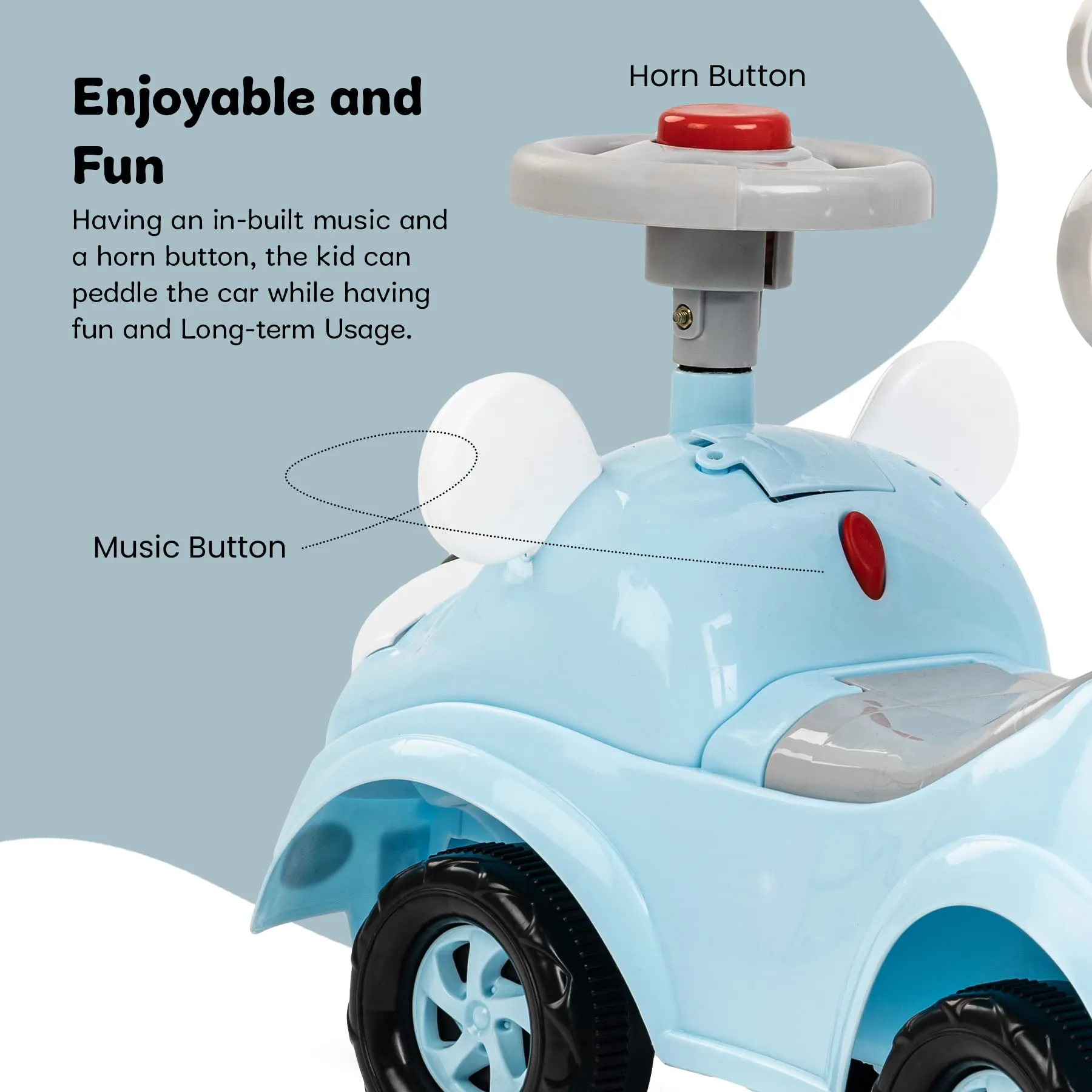 Baybee Snooper Ride on Baby Car for Kids with Lights, Music & Horn button