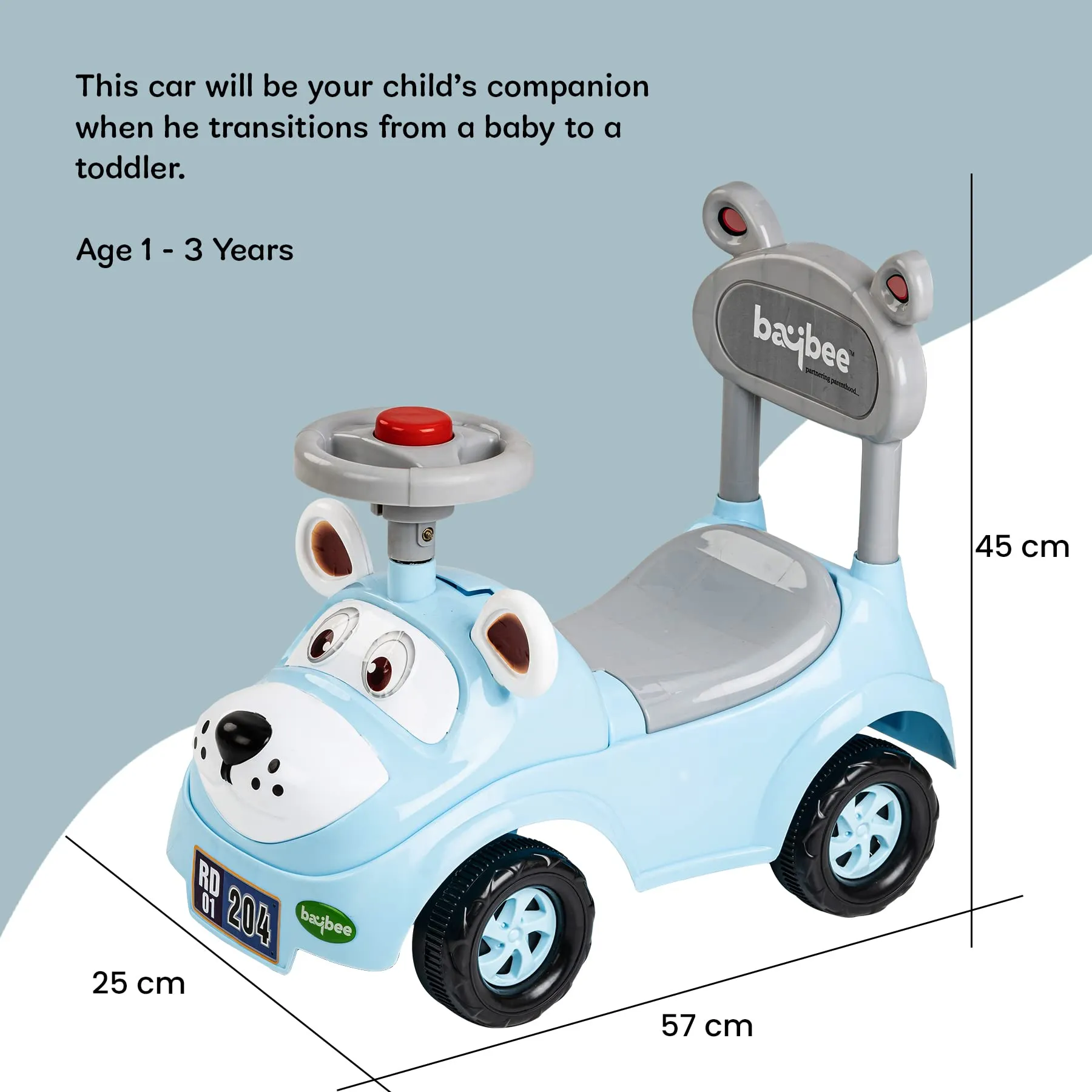 Baybee Snooper Ride on Baby Car for Kids with Lights, Music & Horn button