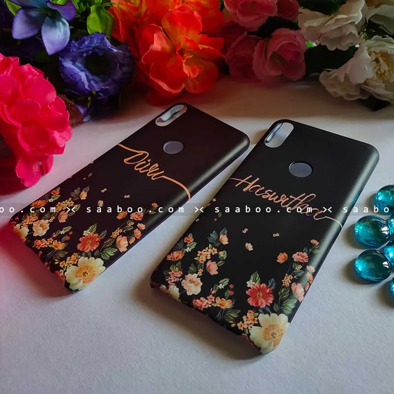 Black Floral Case with Name for BFF Goals and Couple Goals