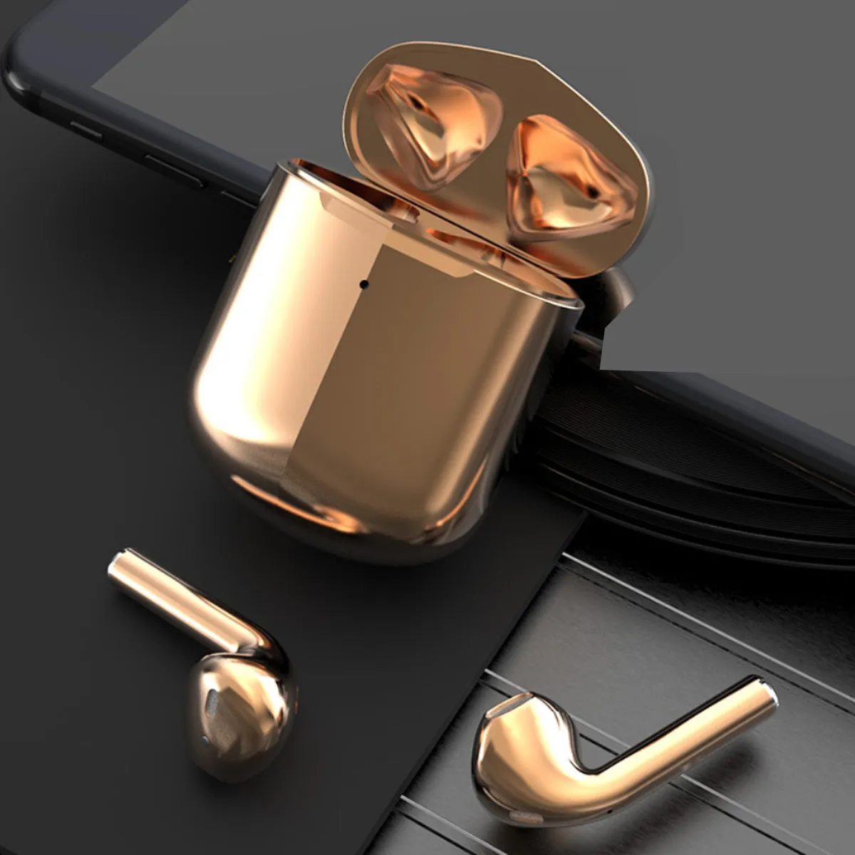 Bluetooth Earpods with LED Indicator And Wireless Charging Pad