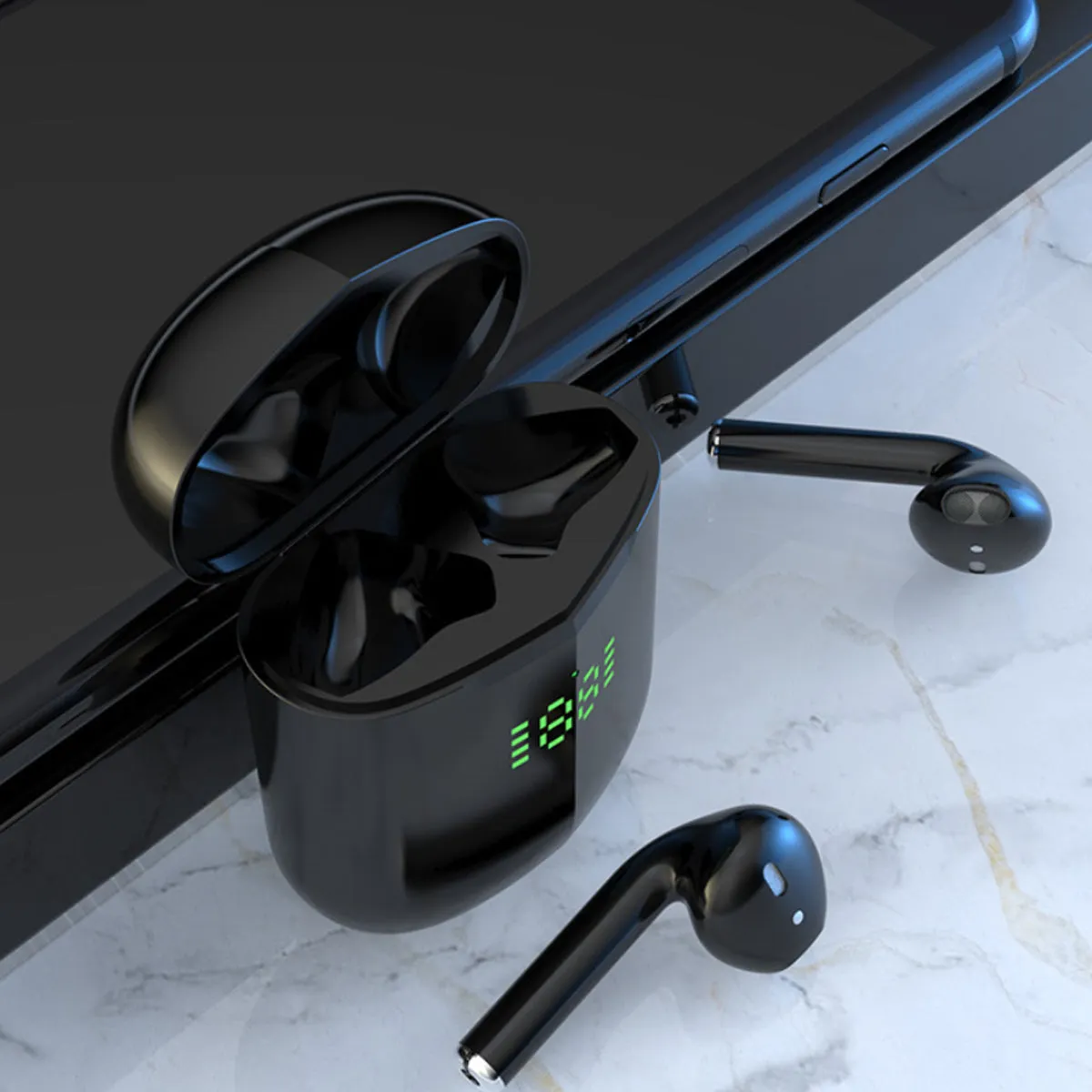 Bluetooth Earpods with LED Indicator And Wireless Charging Pad