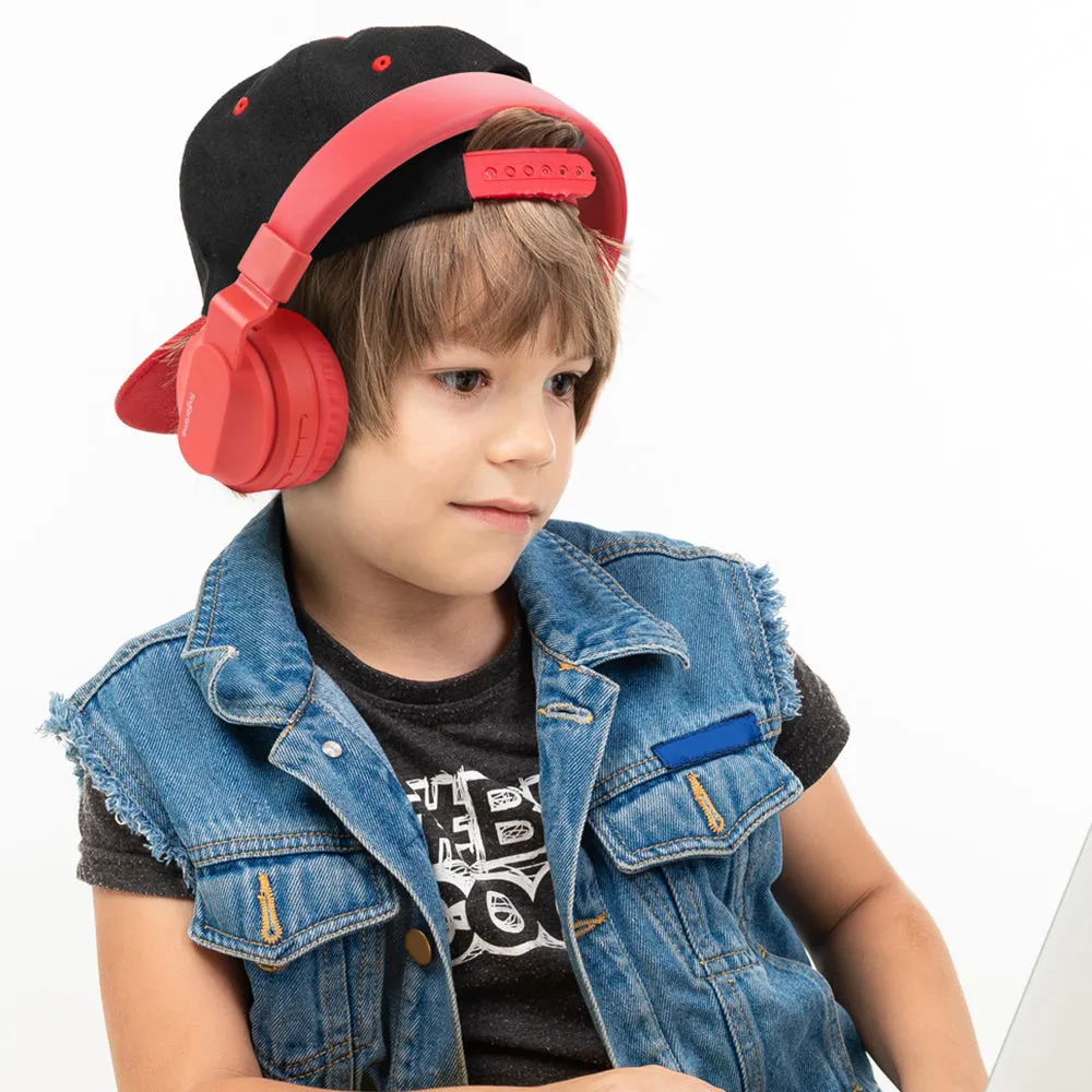 BOBO Kids Wireless Bluetooth LED Multi User Shareable Stereo Headset Headphones with Noise Safety Control
