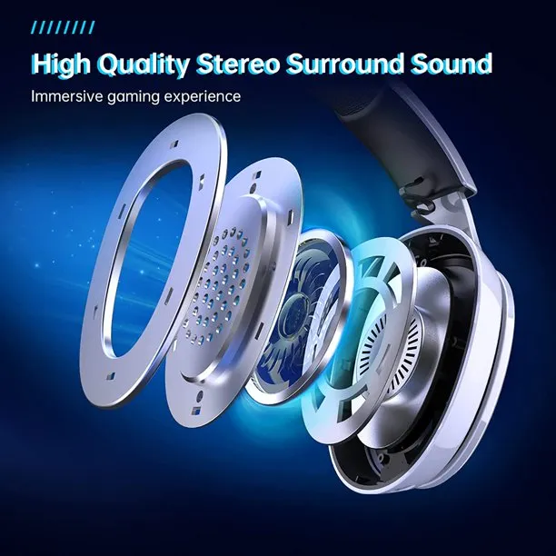 BOLT AXTION Wireless Gaming Headphones with Detachable Noise Canceling Microphone