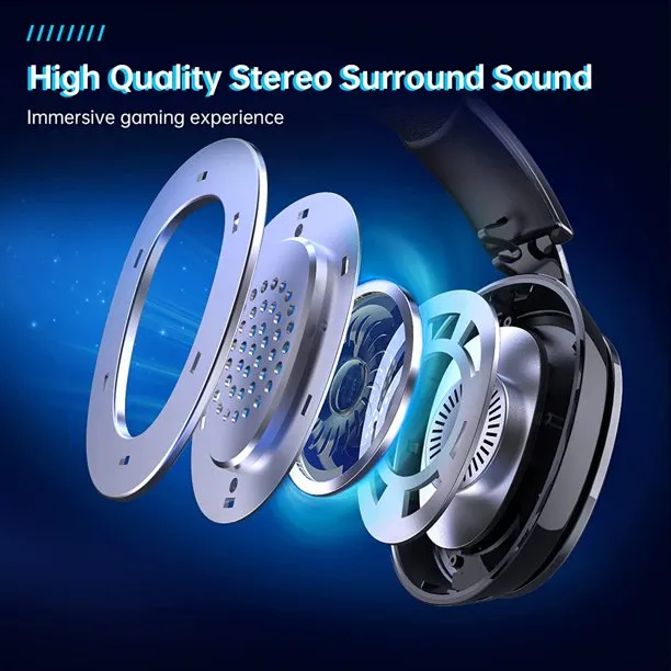 BOLT AXTION Wireless Gaming Headphones with Detachable Noise Canceling Microphone