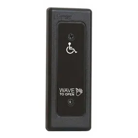Camden CM-332-42N Wired Touchless Switch, Narrow Faceplate Hand Icon, 'Wave To Open' Text and Wheelchair Symbol