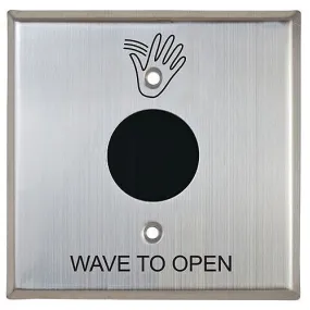 Camden CM-336/41SWL1 SureWave Battery Powered, 915Mhz. Wireless Touchless Switch, Double Gang, Stainless Steel Faceplate, Hand Icon & Wave to Open Graphics, with Lithium Batteries