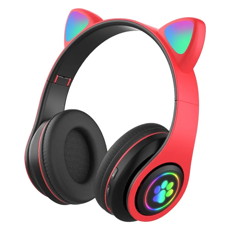 Cat Ear LED Bluetooth Headphones with Colorful Light Effects