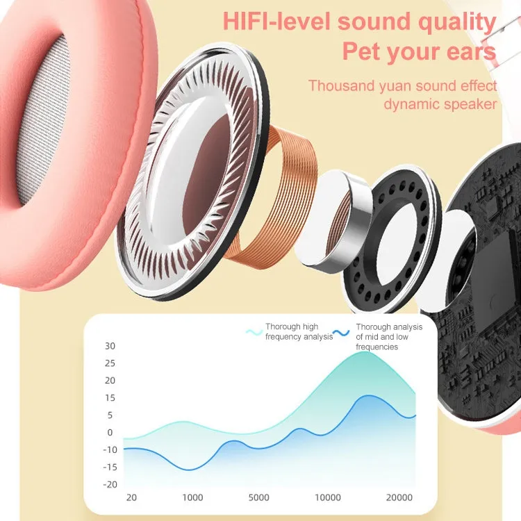 Cat Ear LED Bluetooth Headphones with Colorful Light Effects