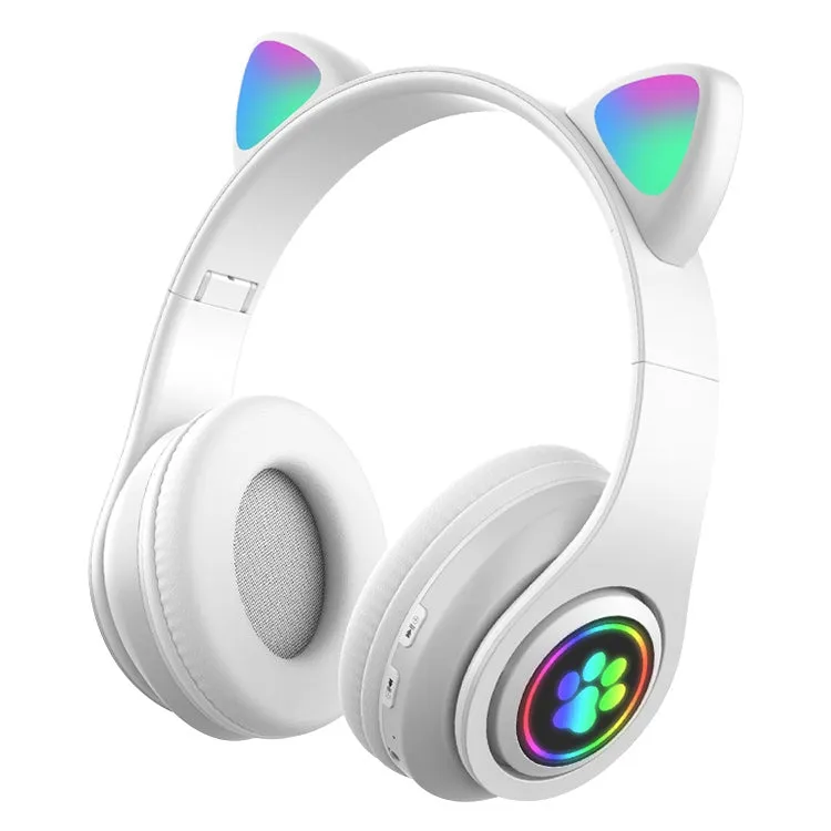 Cat Ear LED Bluetooth Headphones with Colorful Light Effects