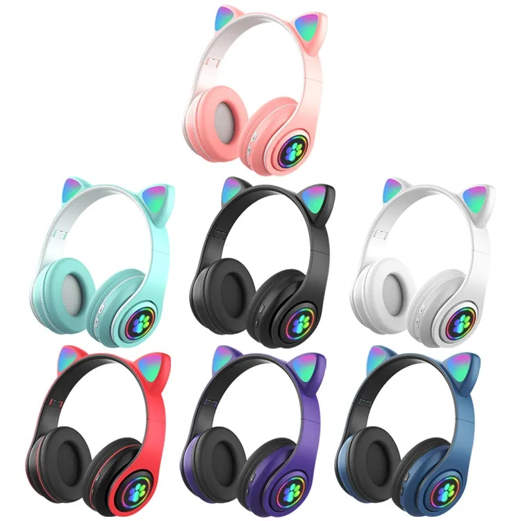Cat Ear LED Bluetooth Headphones with Colorful Light Effects