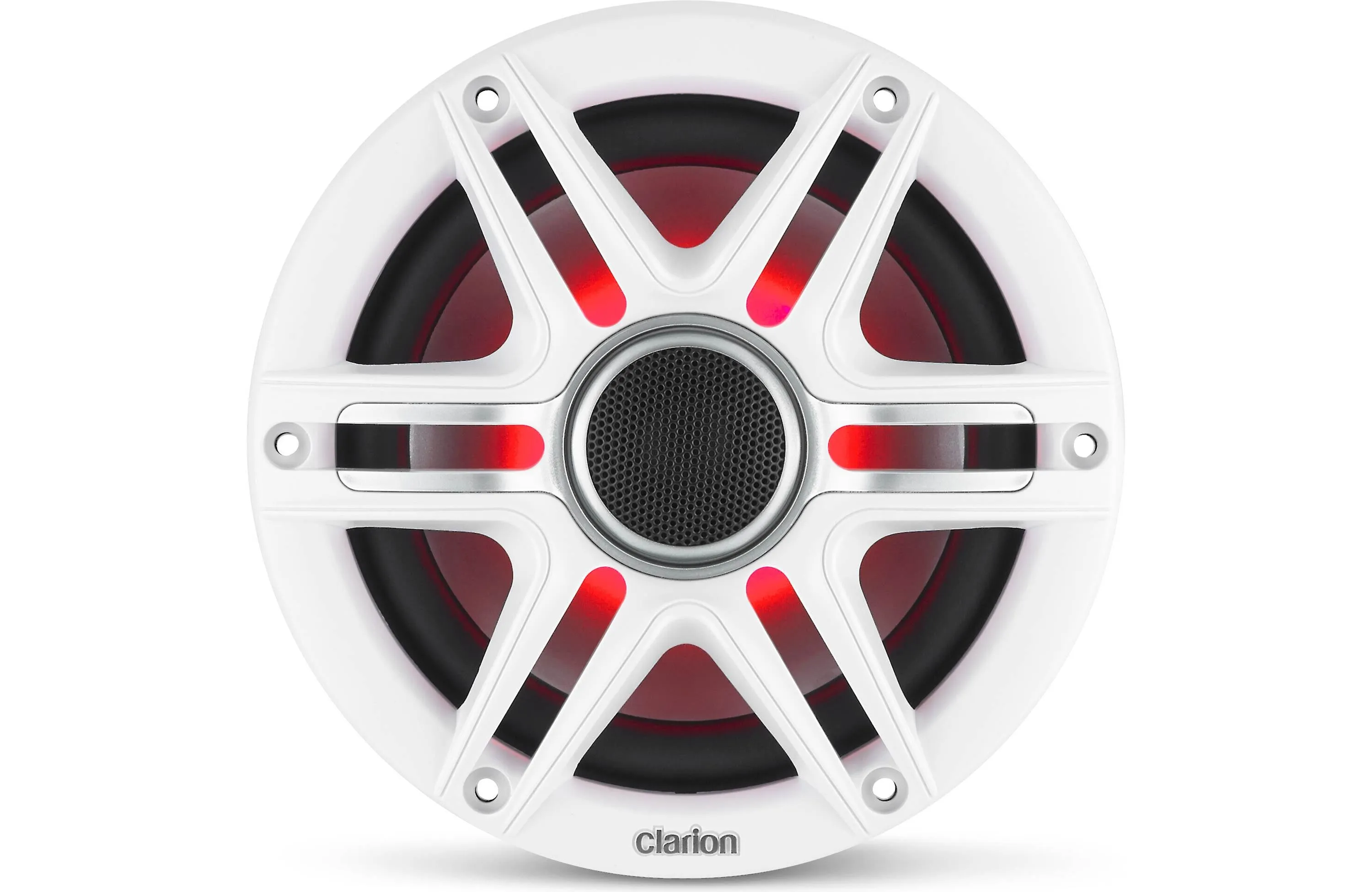 Clarion CMS-651RGB-SWB 6.5 Inch Marine Coaxial Speakers Pair with Sport Grilles and RGB Lighting