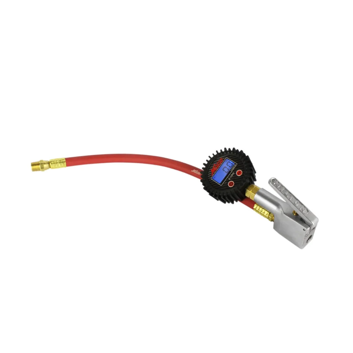 Digital Compact Dunnage Bag Inflator 3/8 Swivel MNPT Outlet 15" 2 Braid EPDM Hose - 0-15 PSI